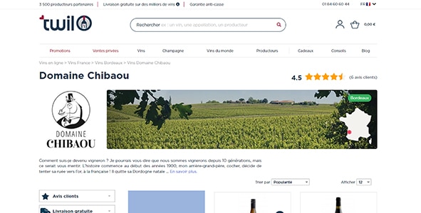 Domaine Chibaou shop on Twil